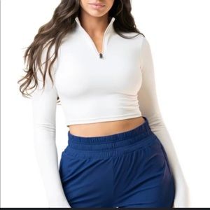 Balance athletica refine crop zip up